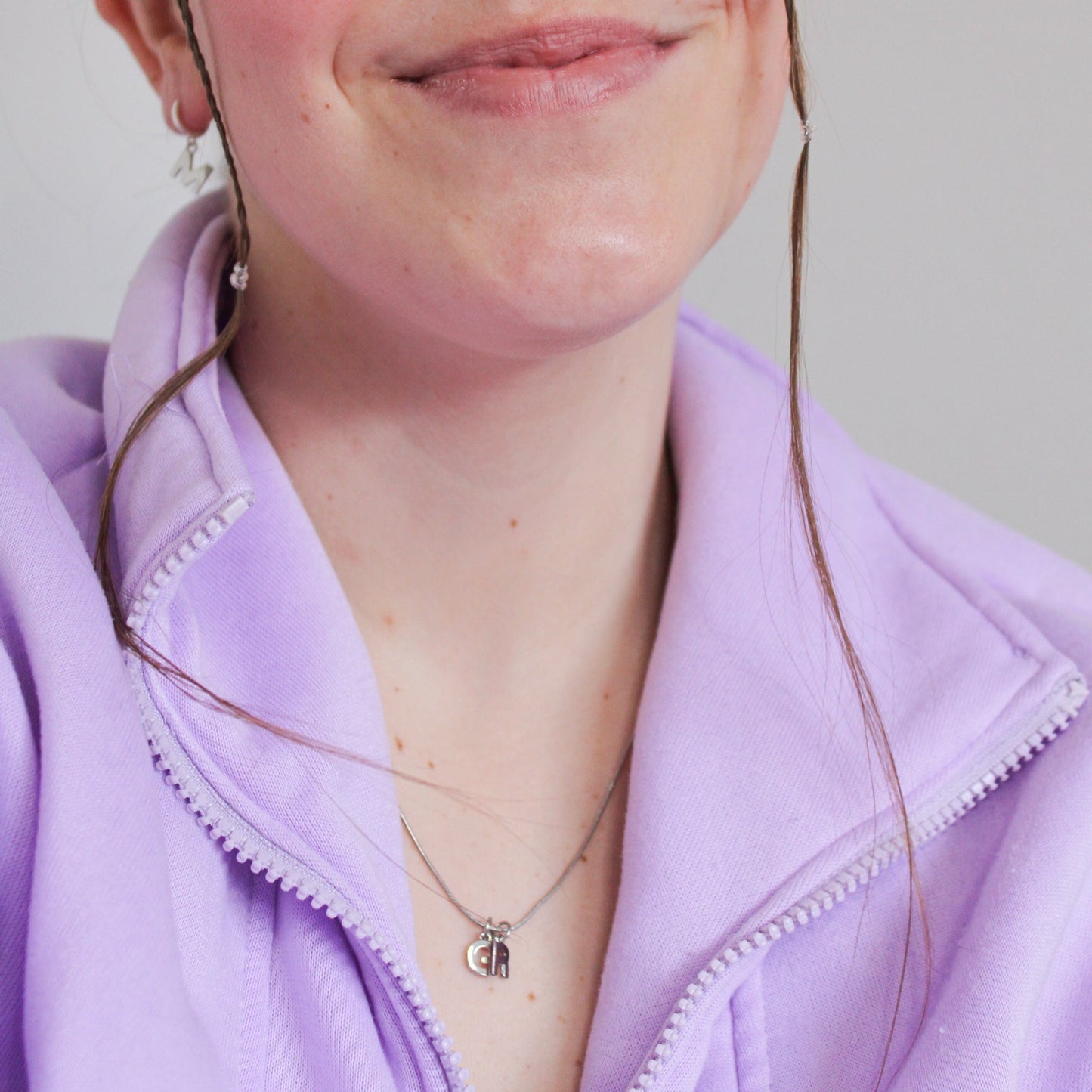 Initial Charm Necklace - Silver