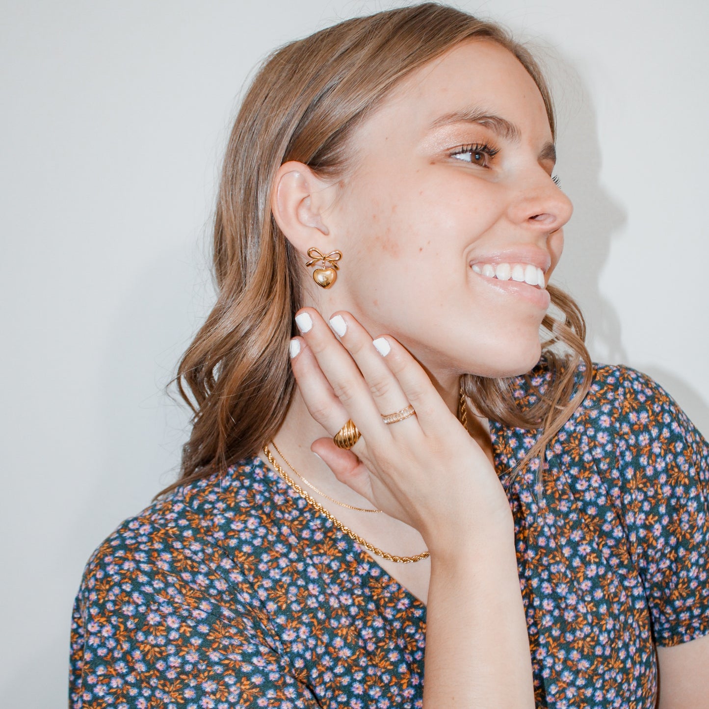 Bow Heart Earrings