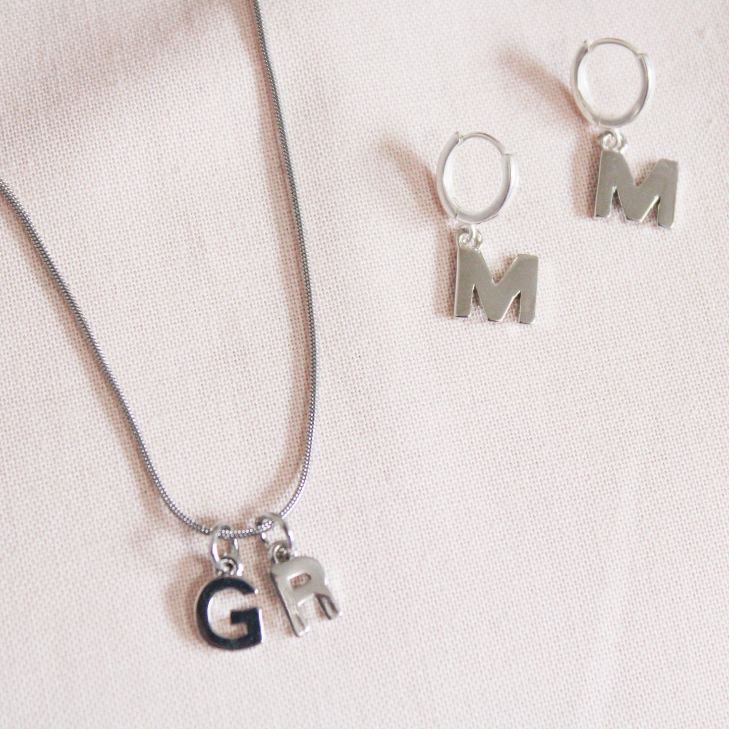 Initial Charm Necklace - Silver