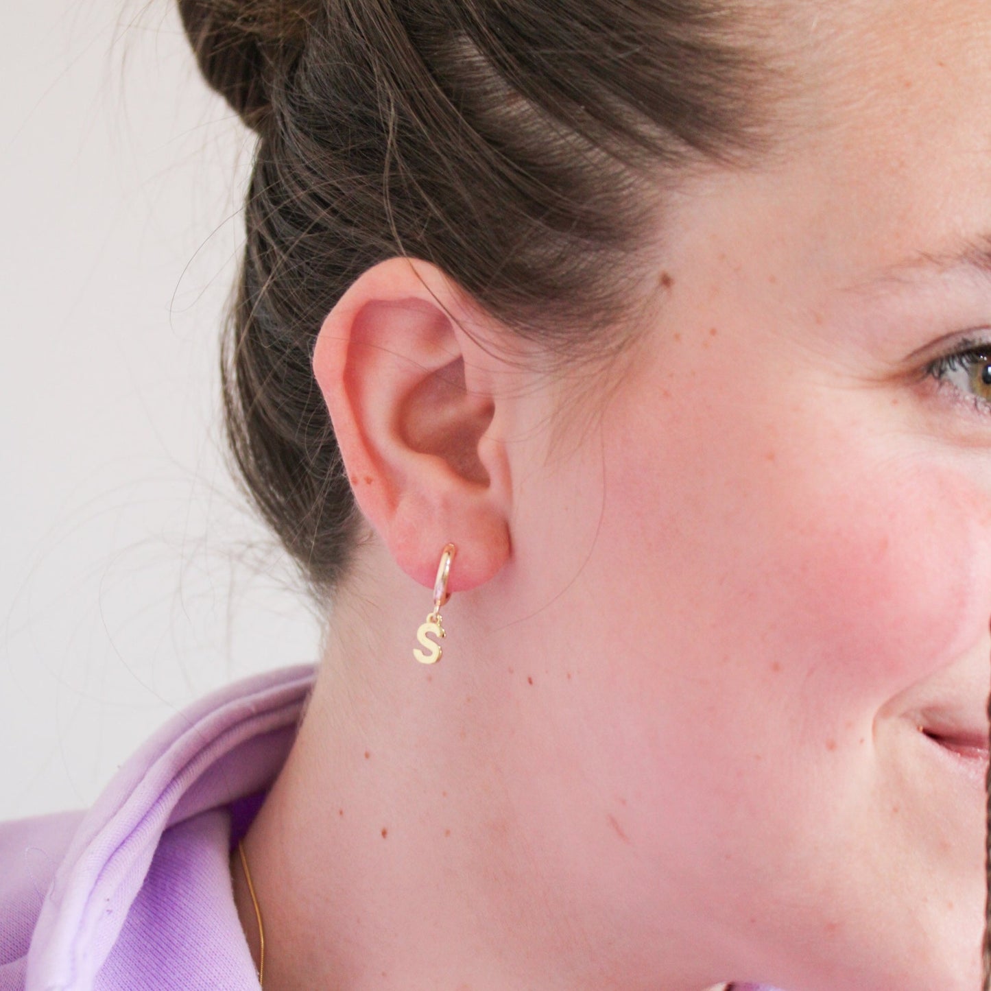 Initial Charm Earrings - Gold