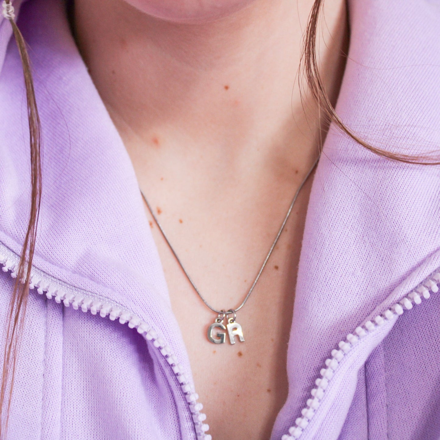 Initial Charm Necklace - Silver