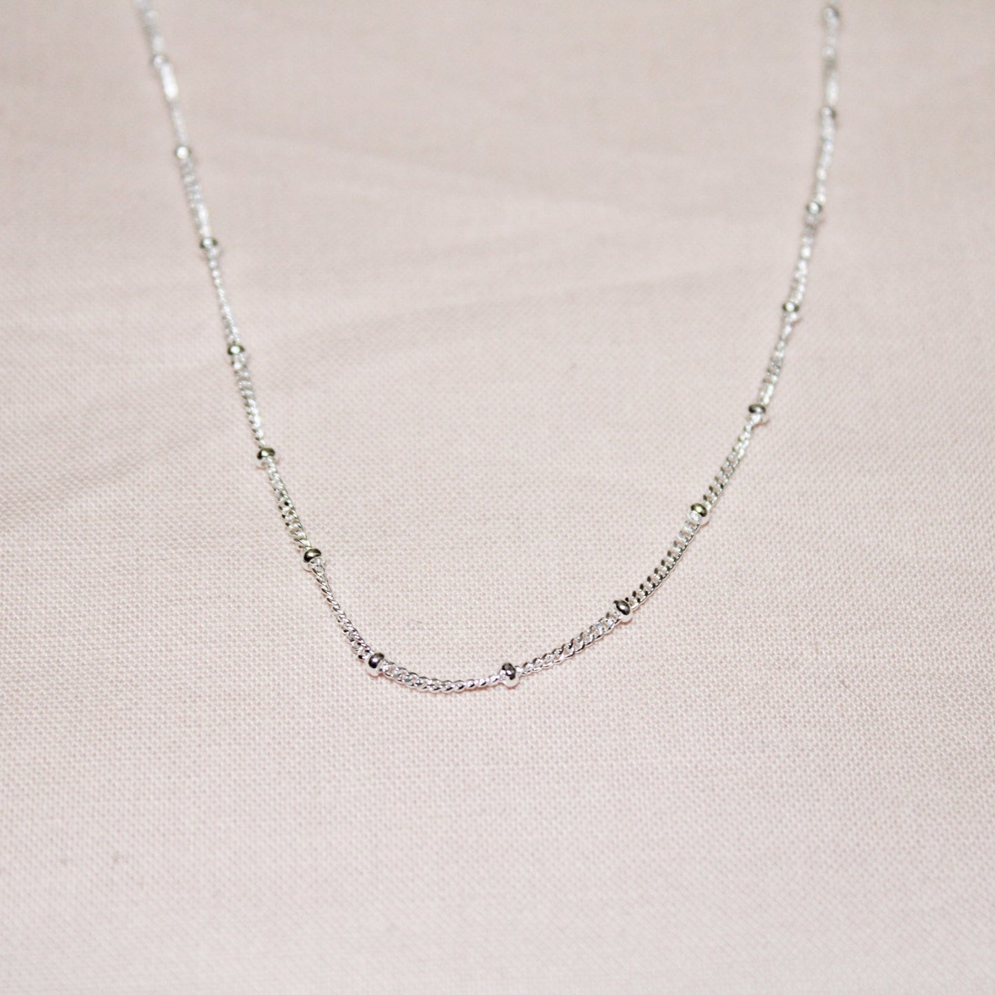 Sterling Silver Stacker Necklace - Satellite Chain