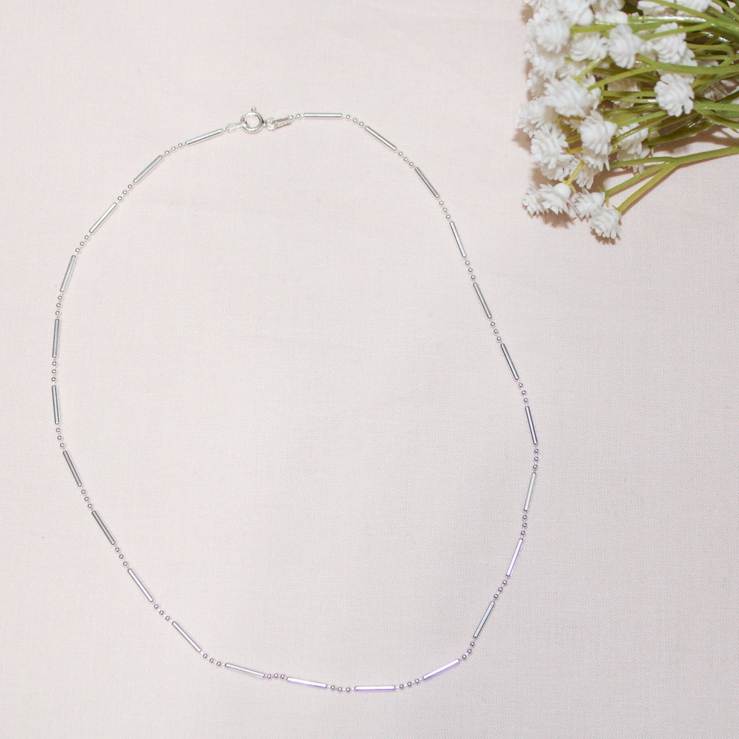 Sterling Silver Stacker Necklace - Bars + Dots