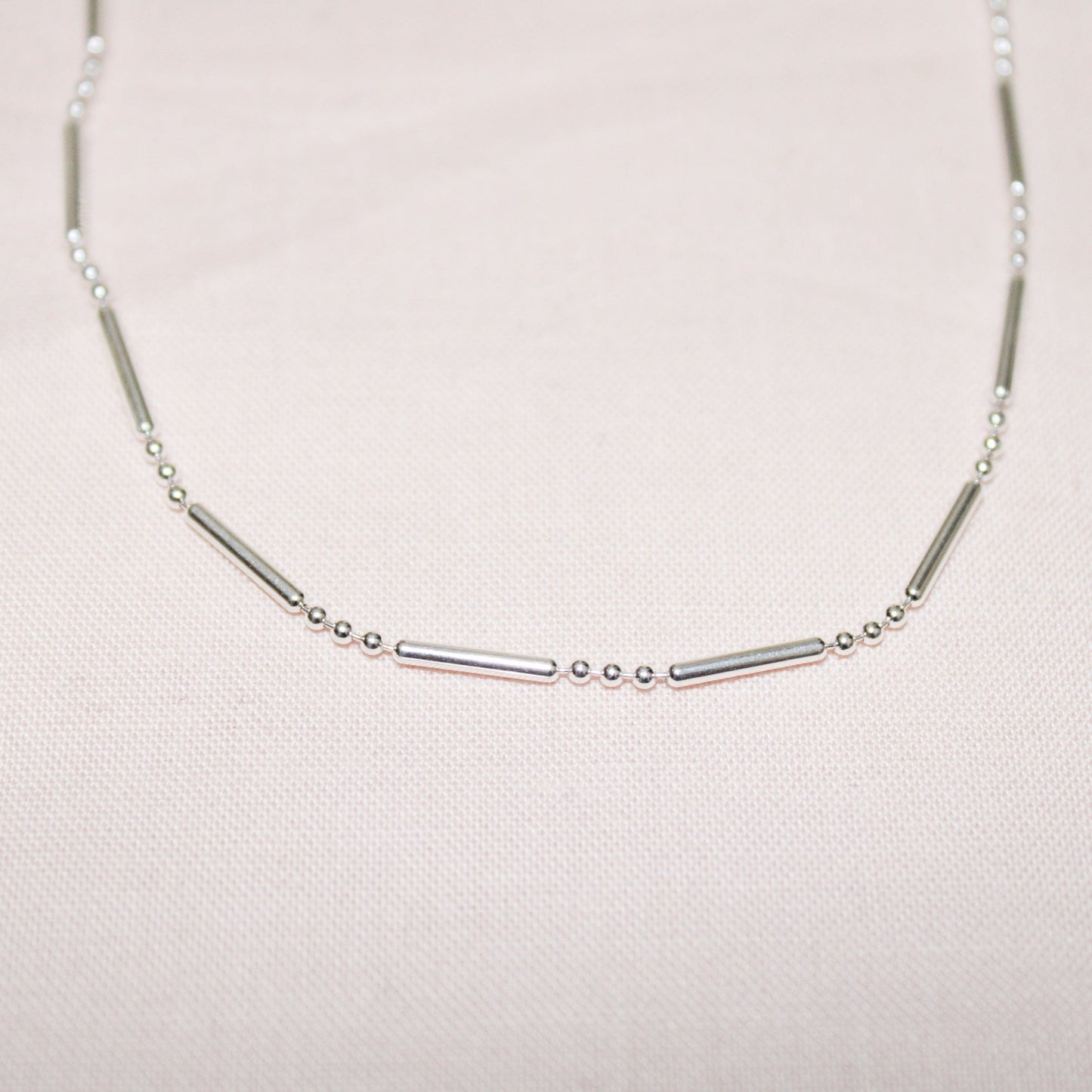 Sterling Silver Stacker Necklace - Bars + Dots