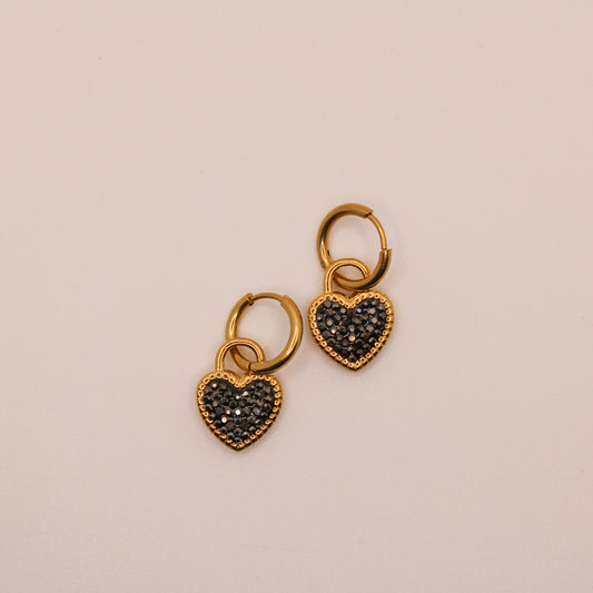 Black Heart Reversible Huggies