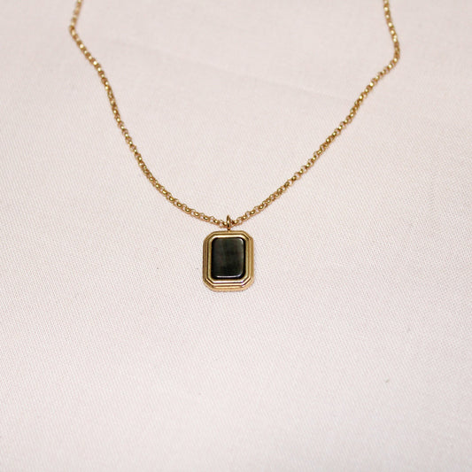 Square Black Pearl Necklace
