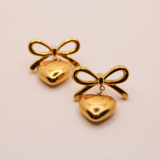 Bow Heart Earrings