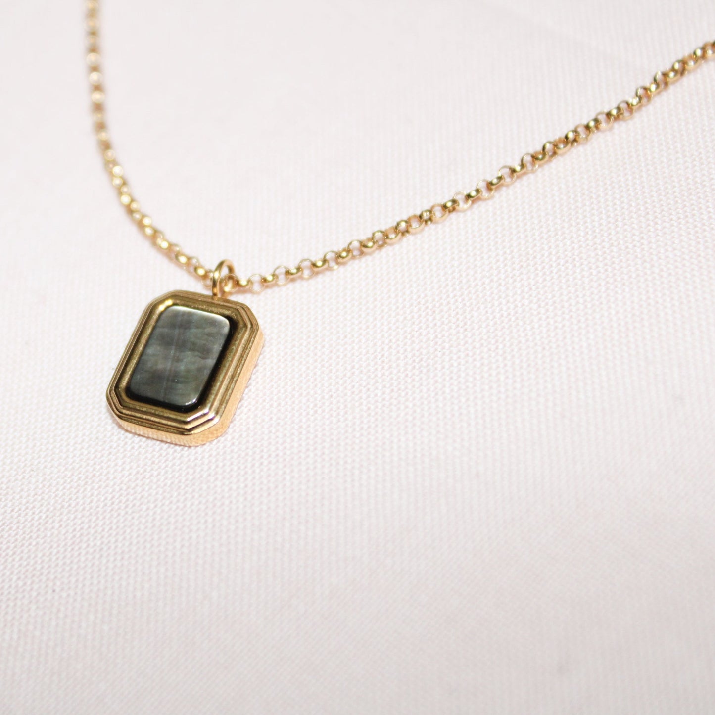 Square Black Pearl Necklace