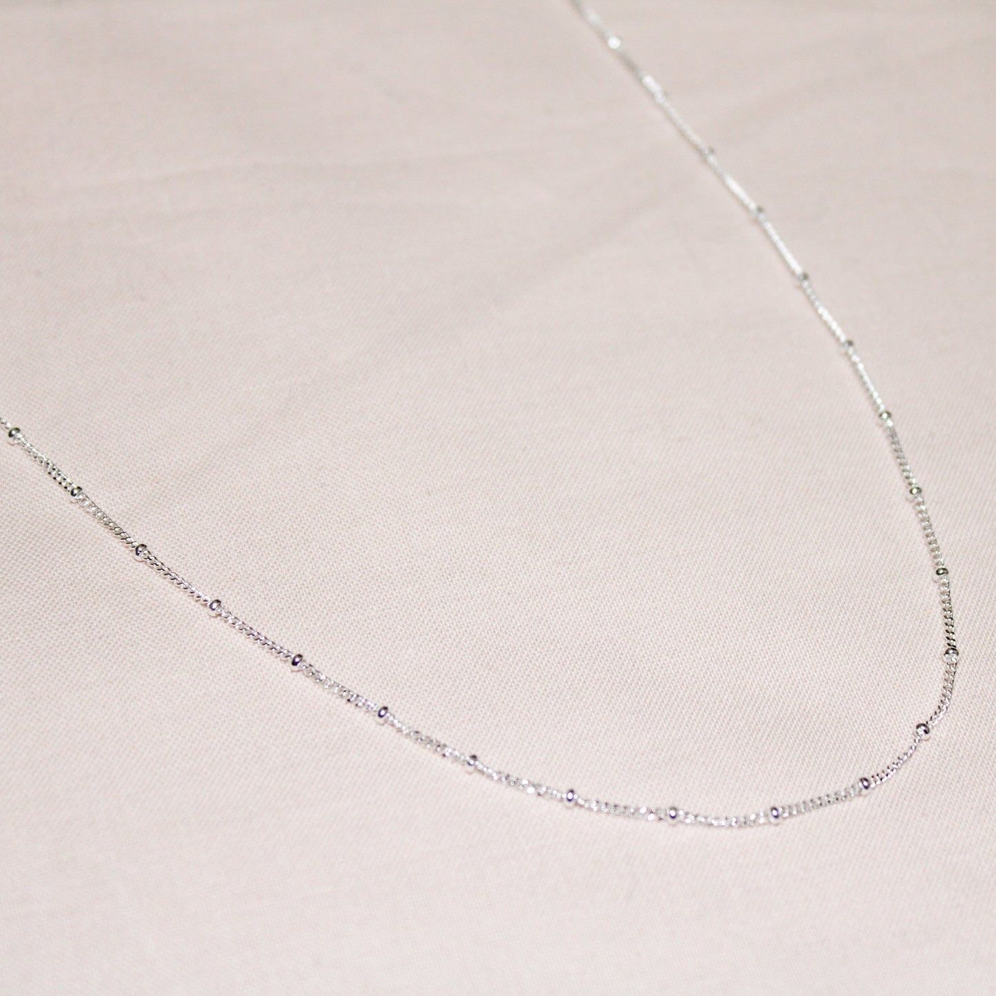 Sterling Silver Stacker Necklace - Satellite Chain